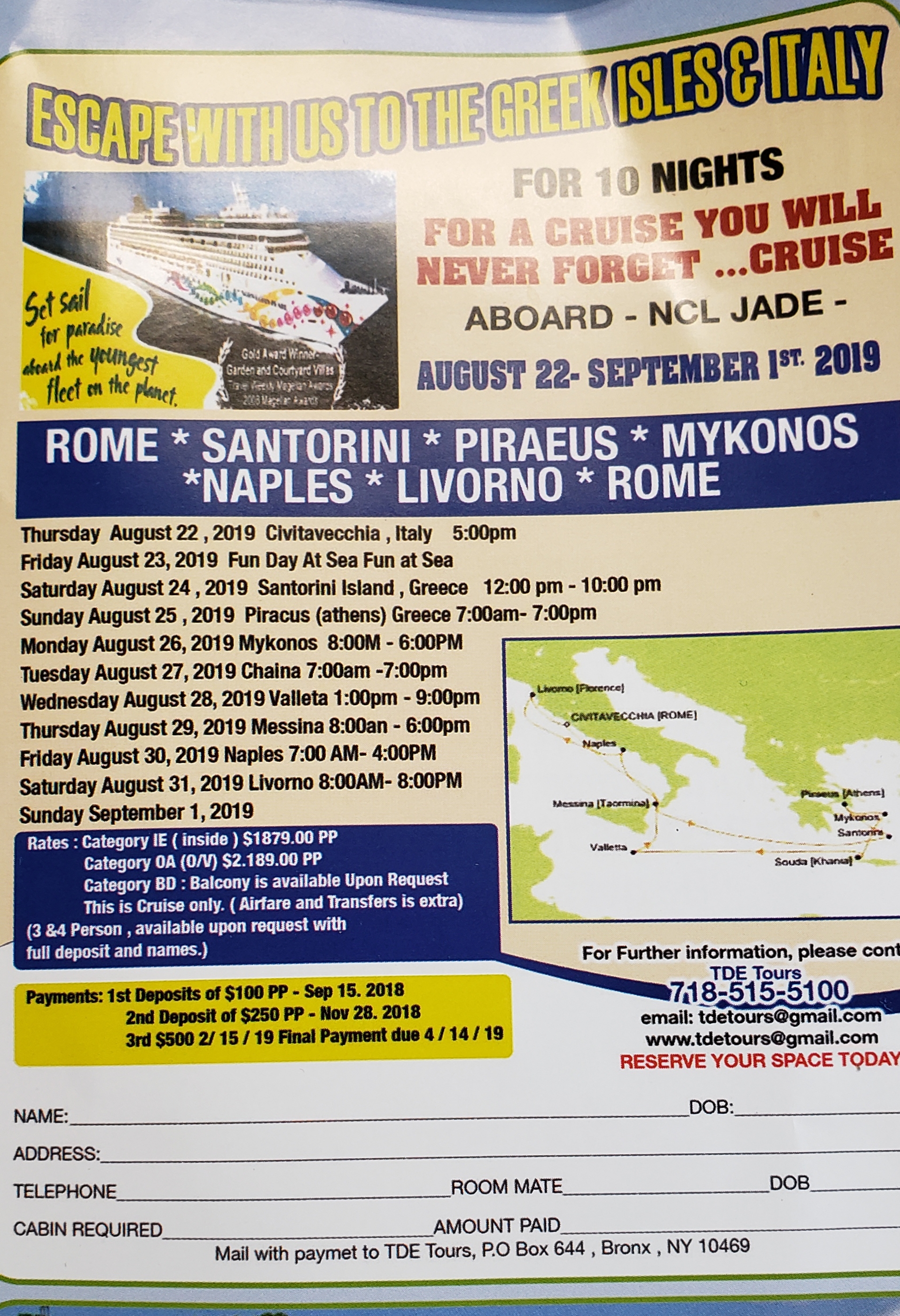 Escape with us to the greek Isles and Italy